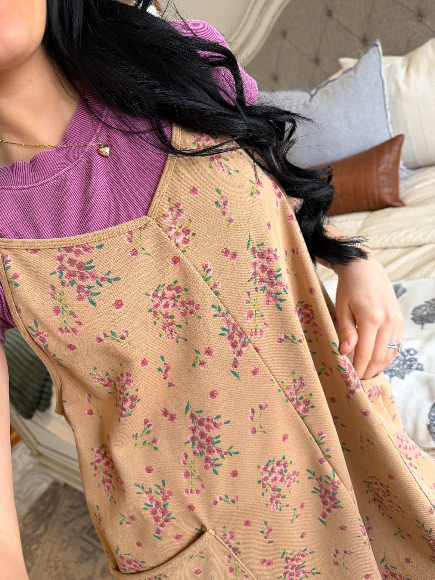 Washed Ribbed Basic Tee- Orchard
