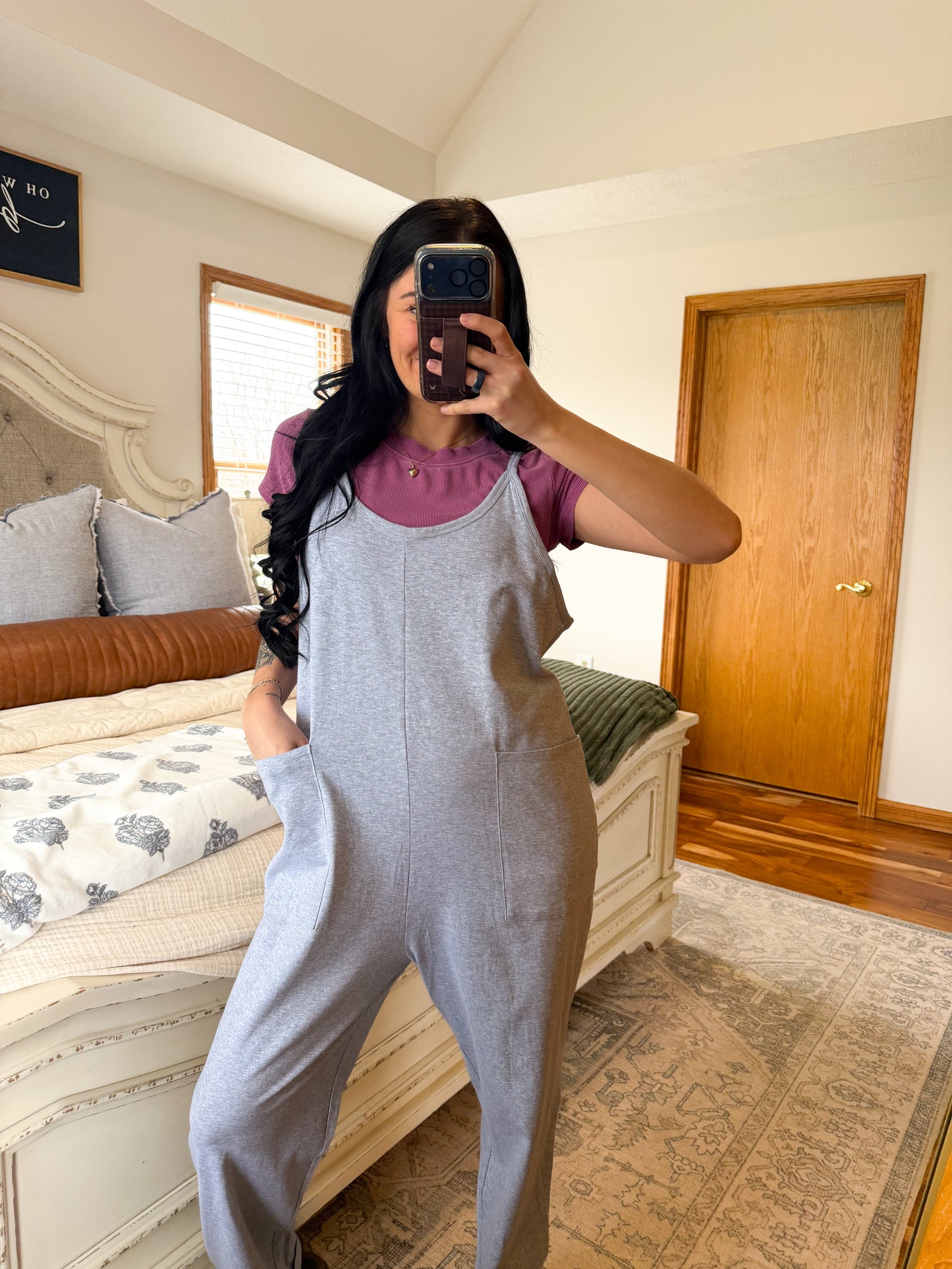 Hadley Jumpsuit- Heathered Grey