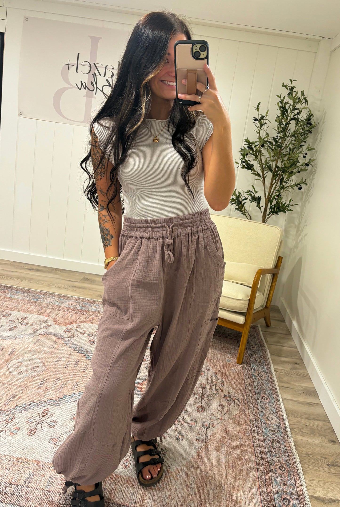 Boho Joggers- Taupe