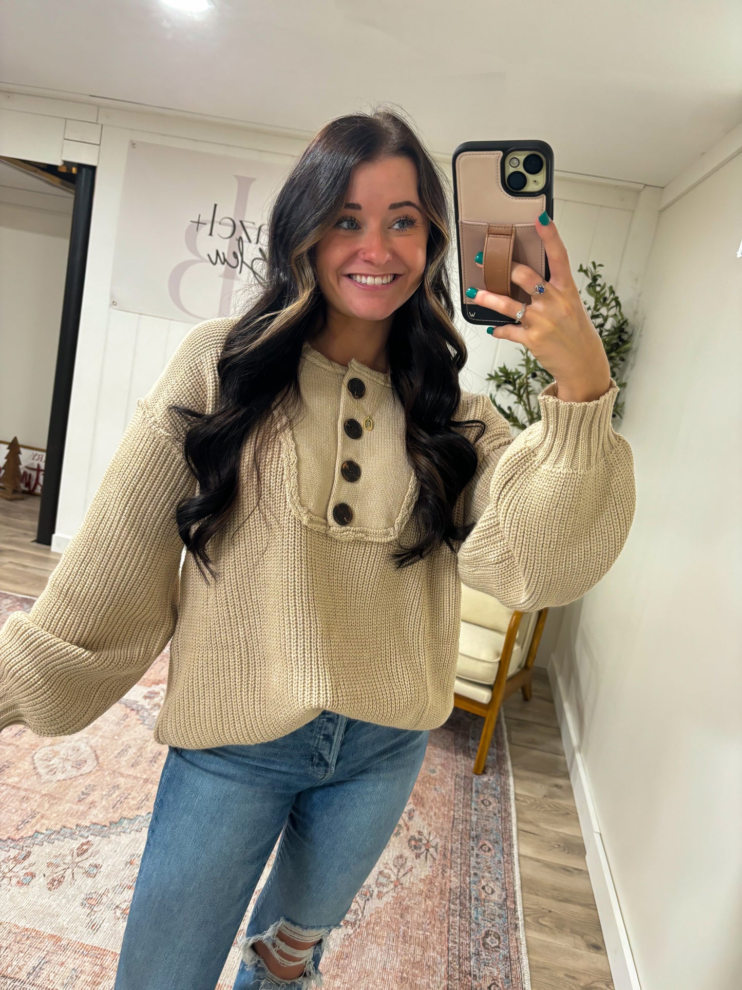 Rib Sweater Top- Oatmeal