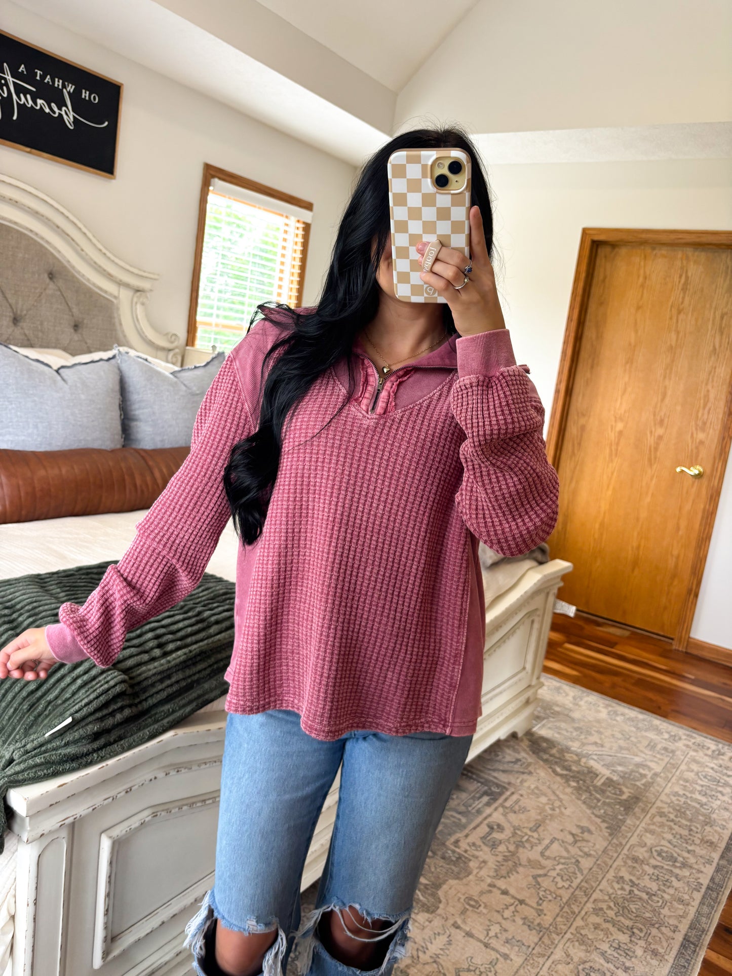 Thermal Quarterzip- Mulberry