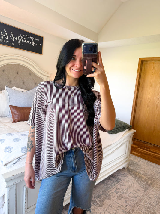 Cassidy Ribbed Top- Plum