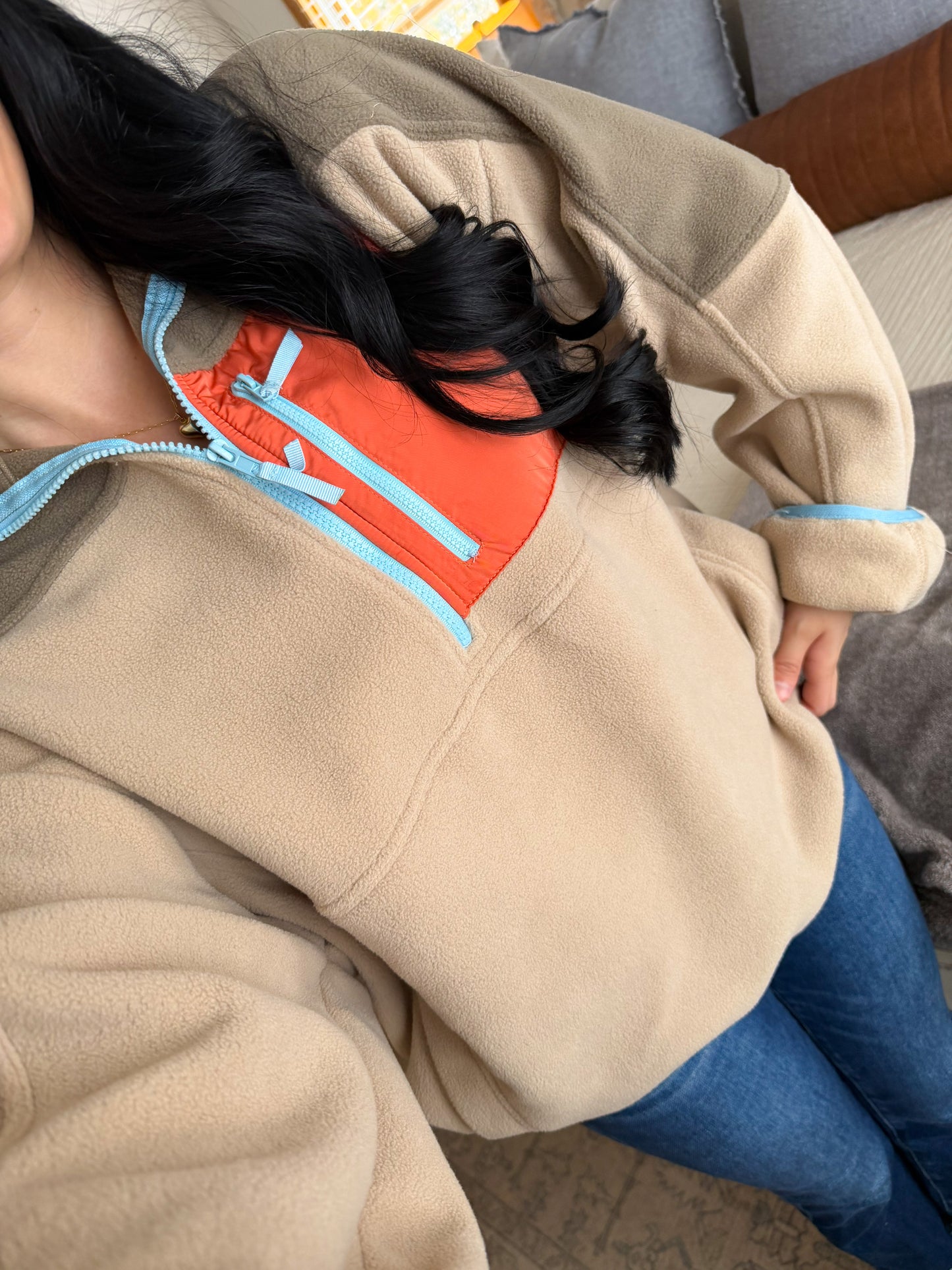 Colorblock Fleece Pullover