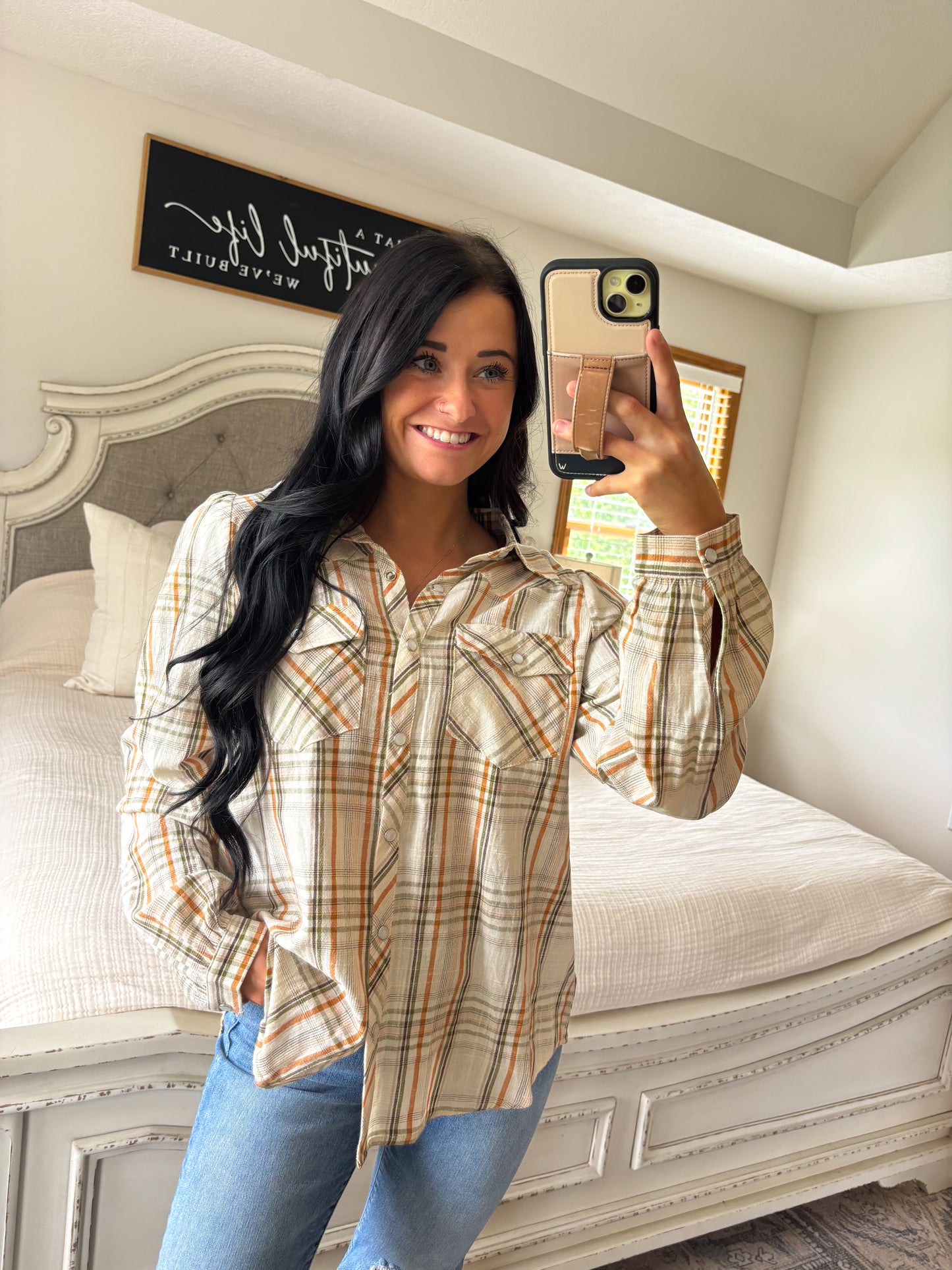 Snap Flannel Top- Ginger