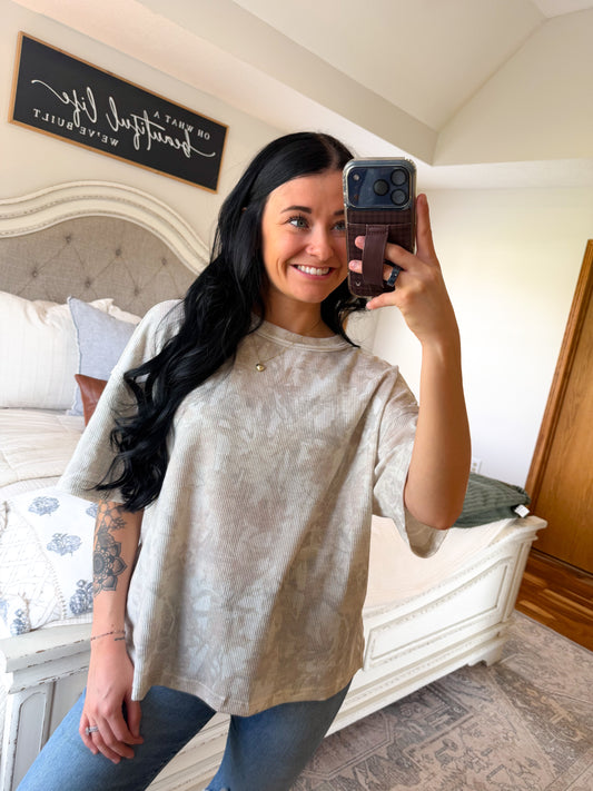 Callie Camo Ribbed Top