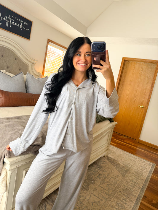 Cozy Rayon Pajamas- Heather Grey
