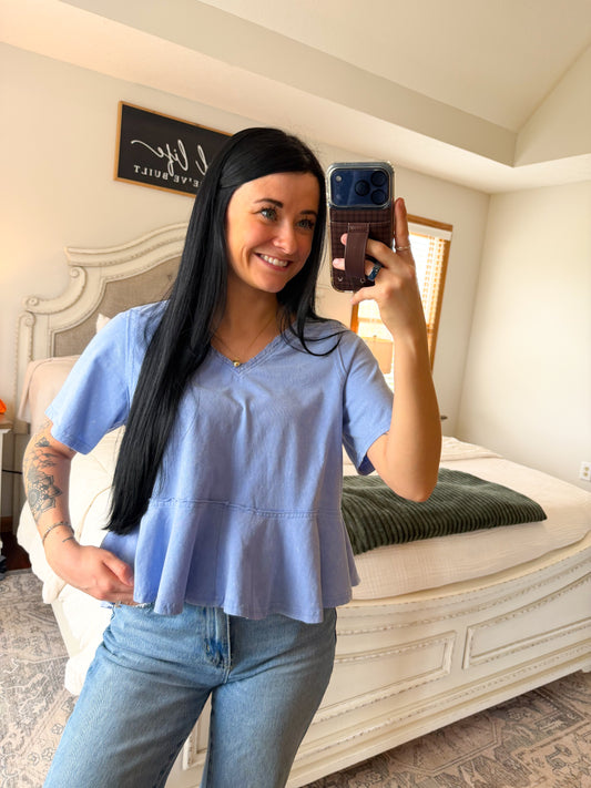 Laney Knit Top- Periwinkle