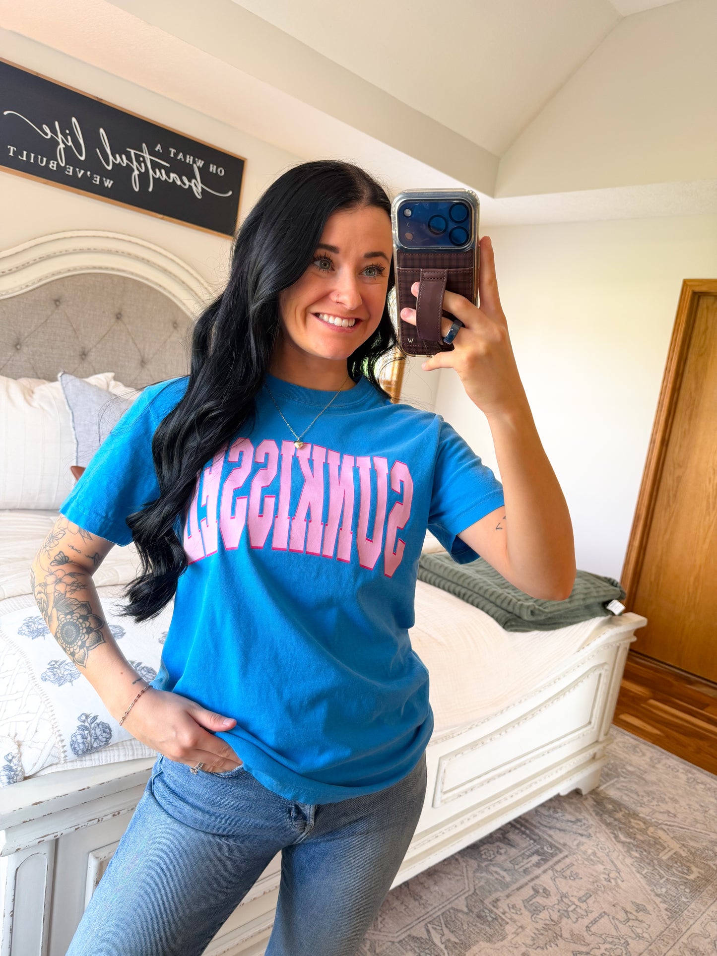 Sunkissed Comfort Colors Tee- Caribe Blue