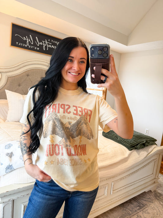Free Spirit Graphic Tee- Cream