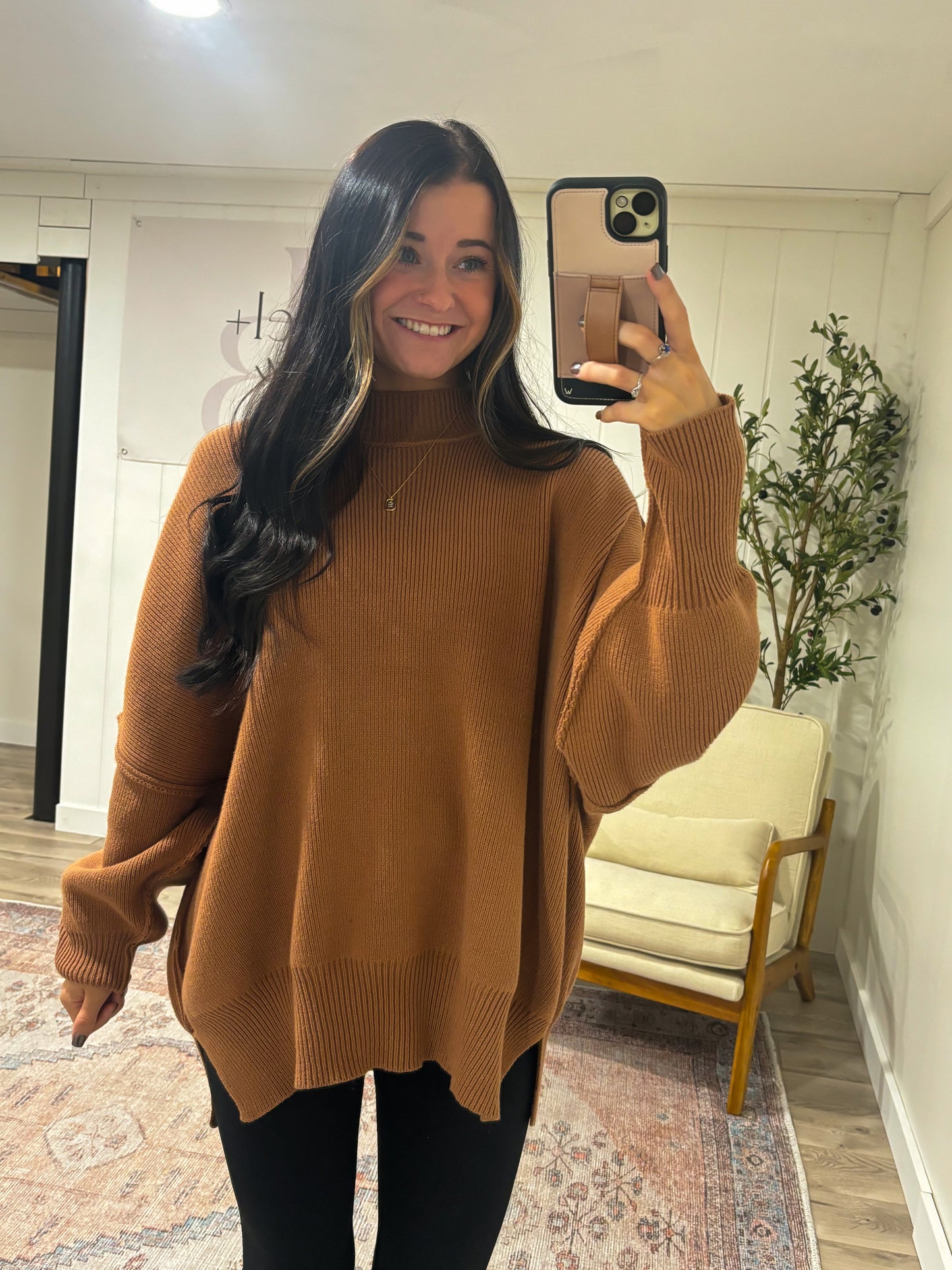 Cozy Oversized Sweater- Camel