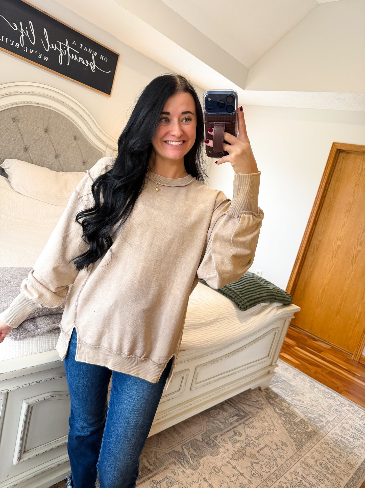 Madeline Sweatshirt- Ash Mocha