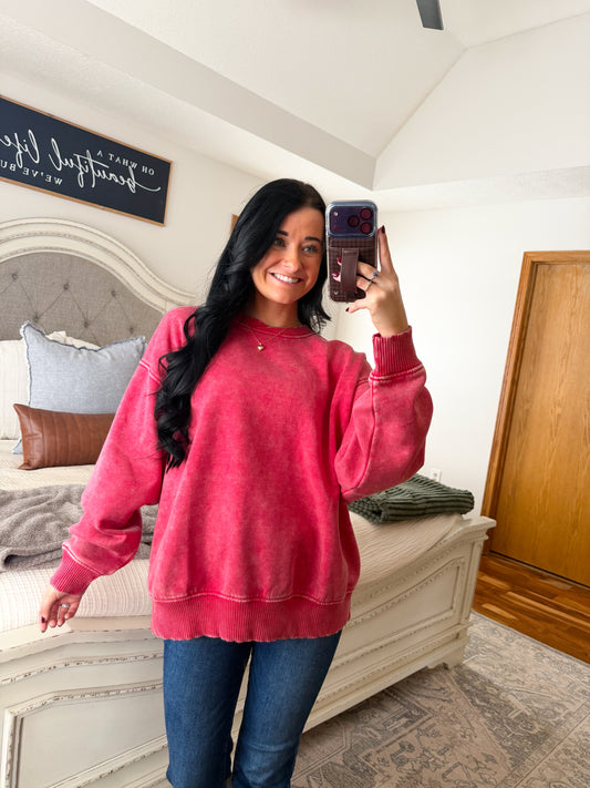 Indie Pullover- Dk Red