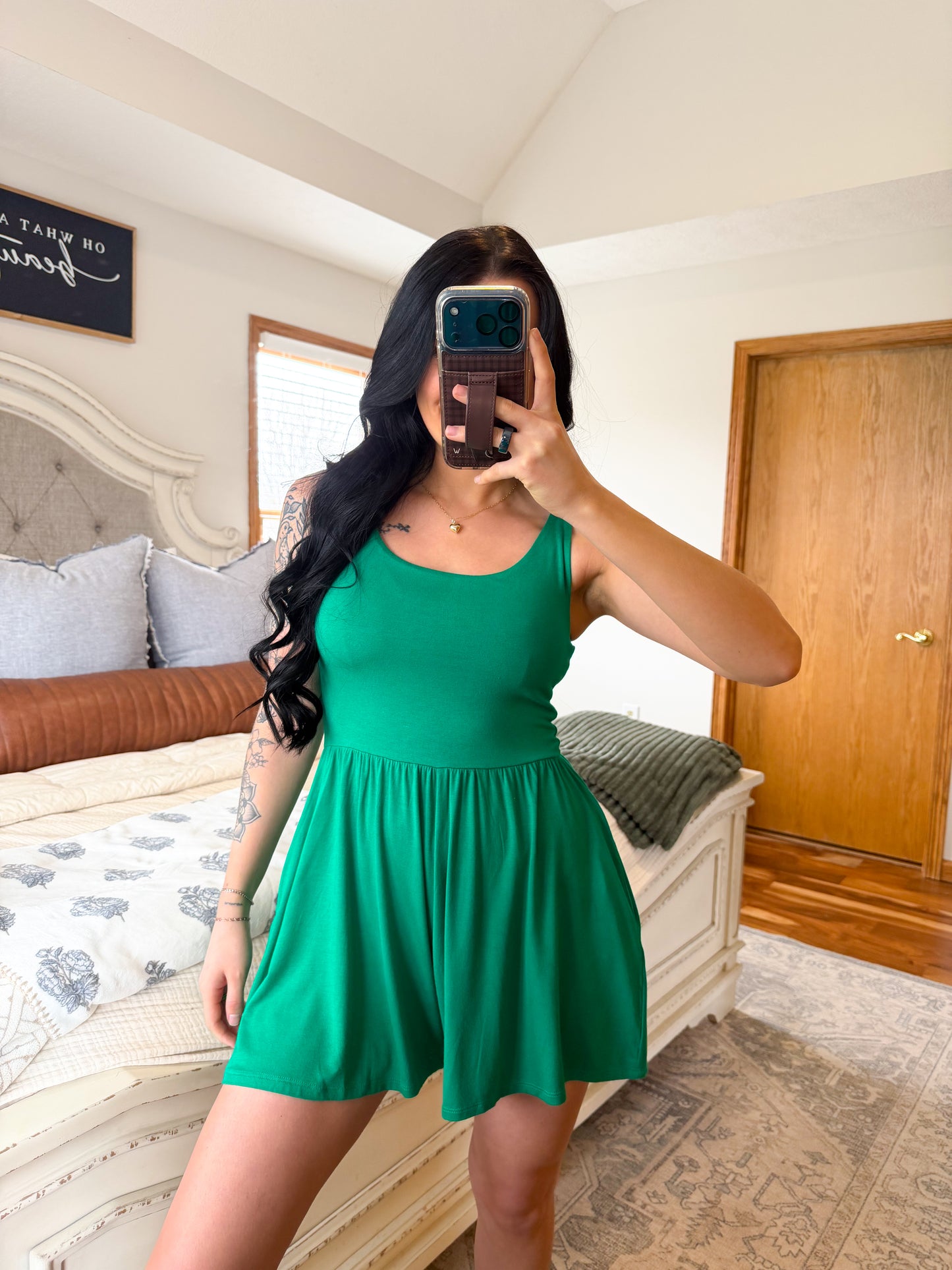 Everyday Romper- Kelly Green