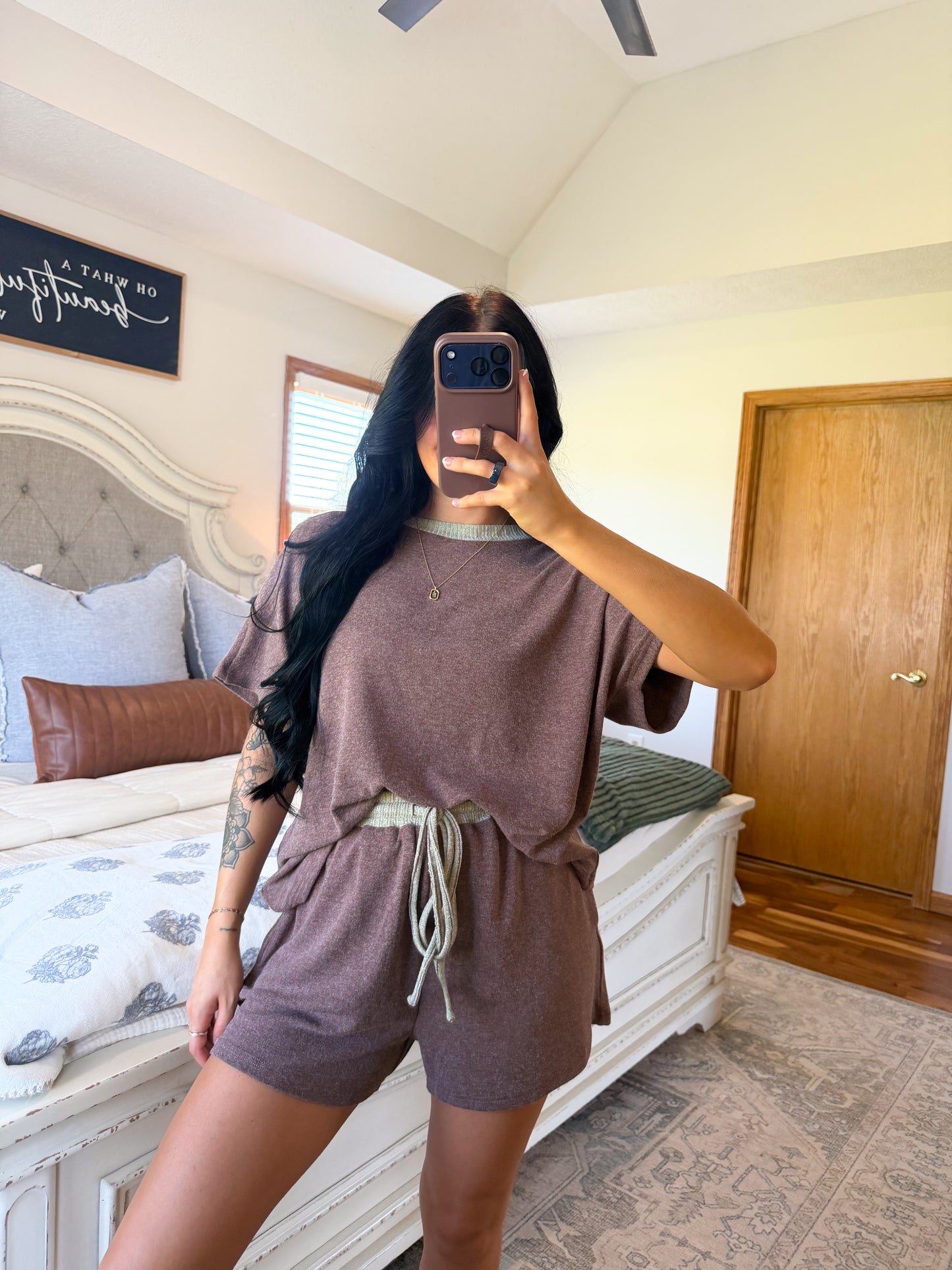 Summer Days Casual Set- Brown