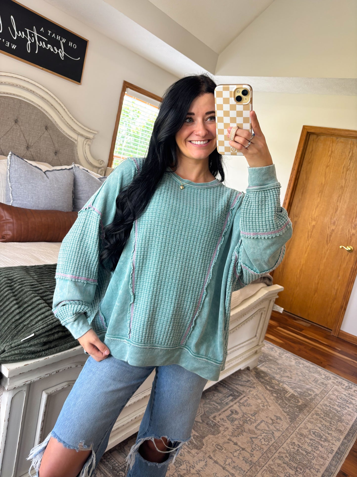 Laney Pullover- Faded Teal