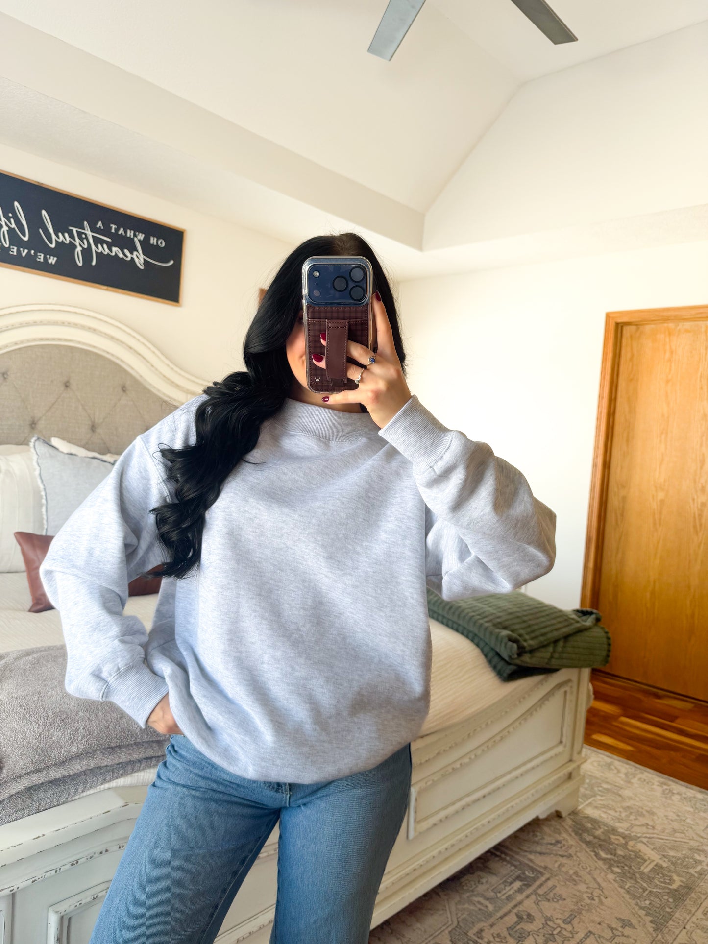 Hailey Mockneck- Grey