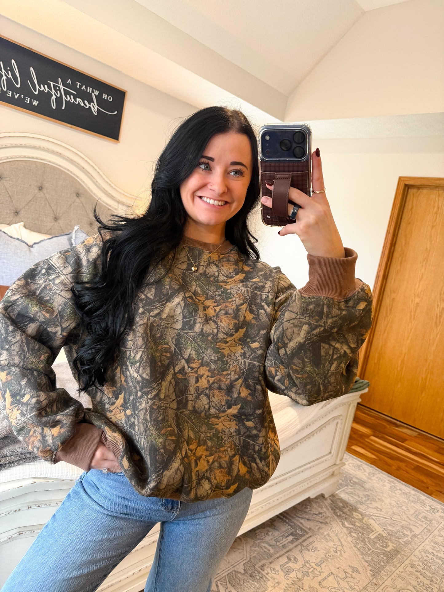 Dark Woodland Camo Fleece Pullover