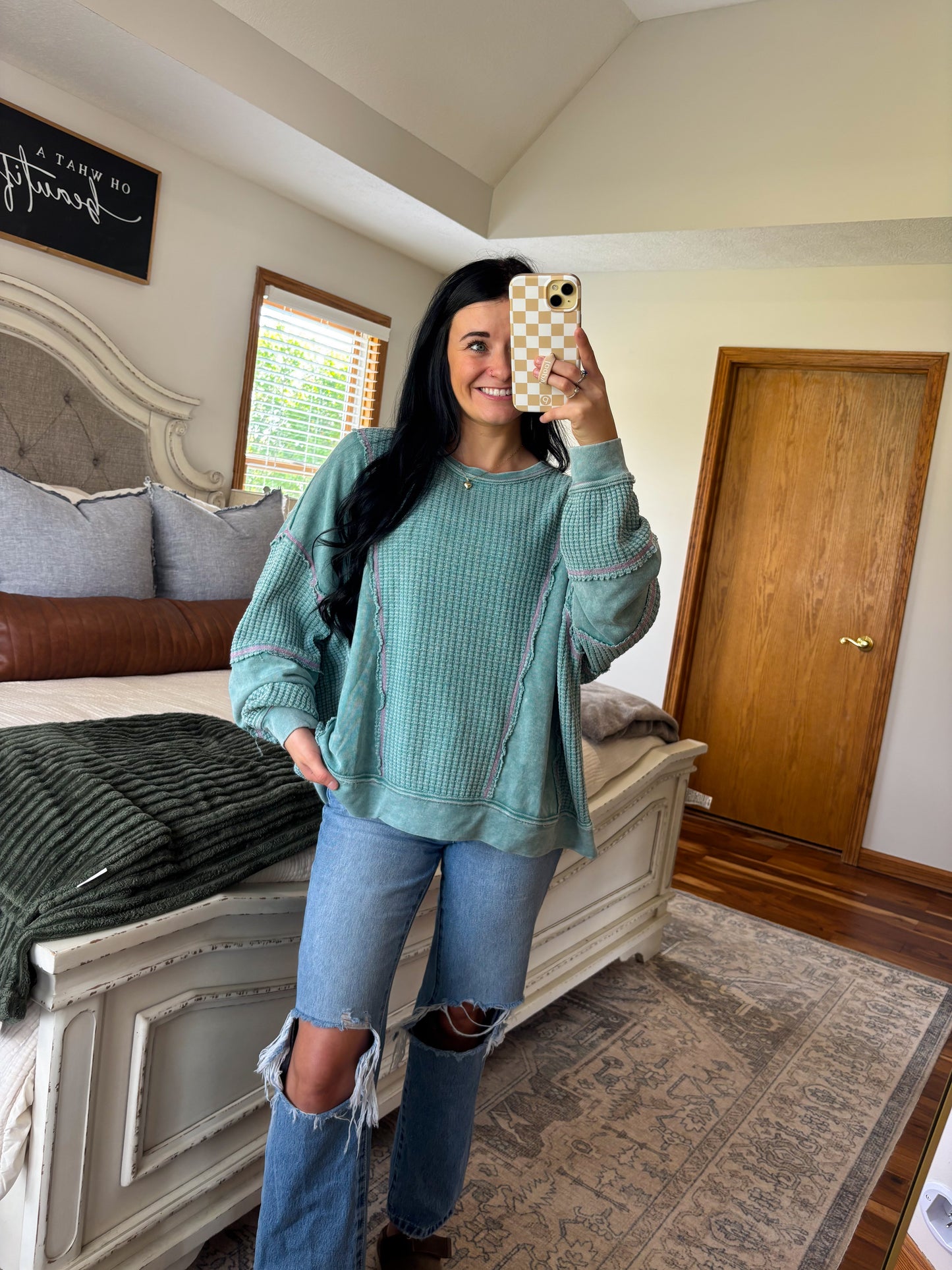 Laney Pullover- Faded Teal