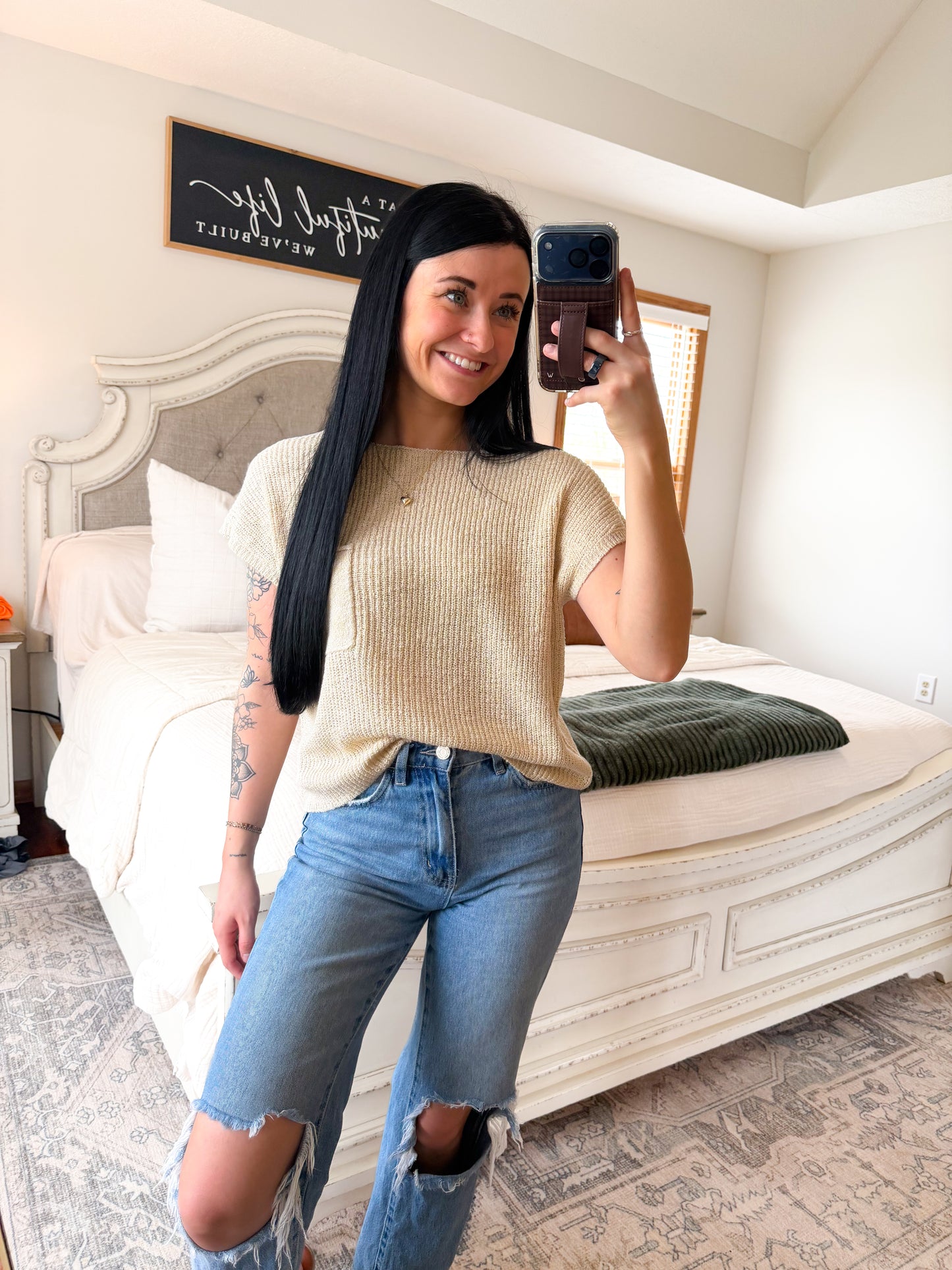 Piper Knit Top- Vanilla