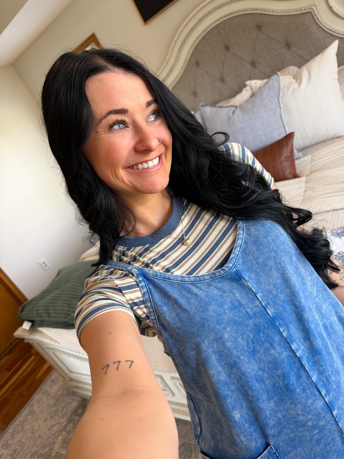 Striped Baby Tee- Blue