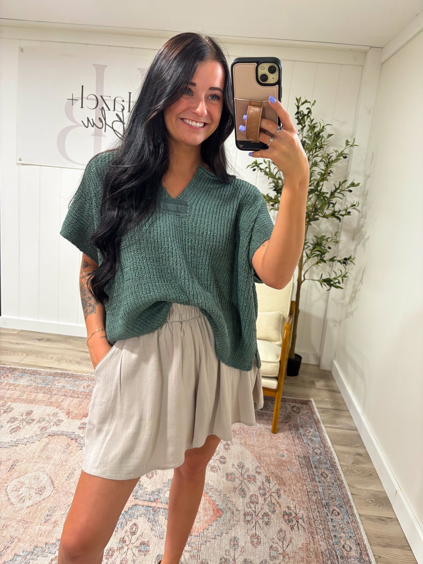 Piper Knit Top- Ash Jade