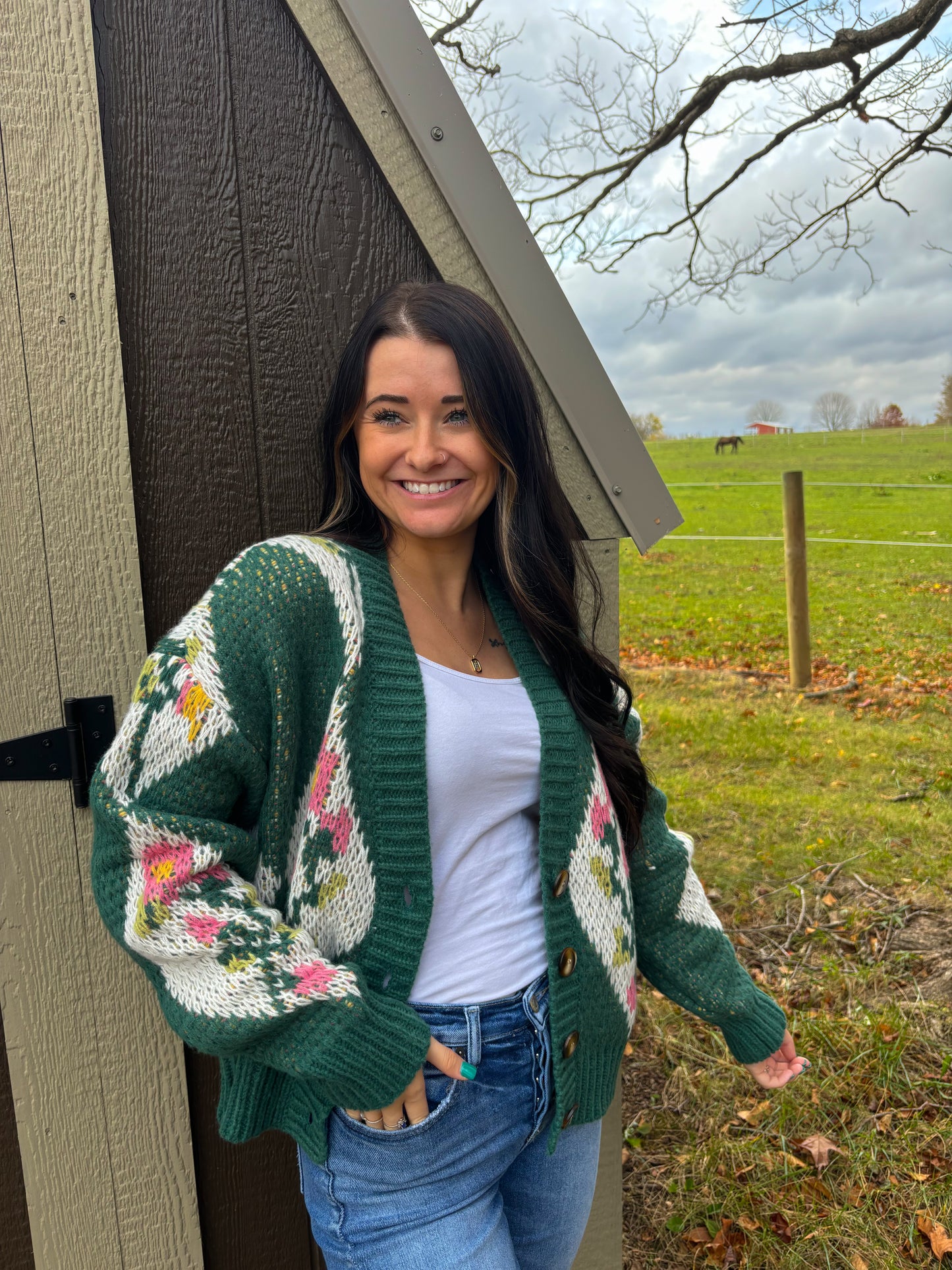 Chunky Floral Cardigan