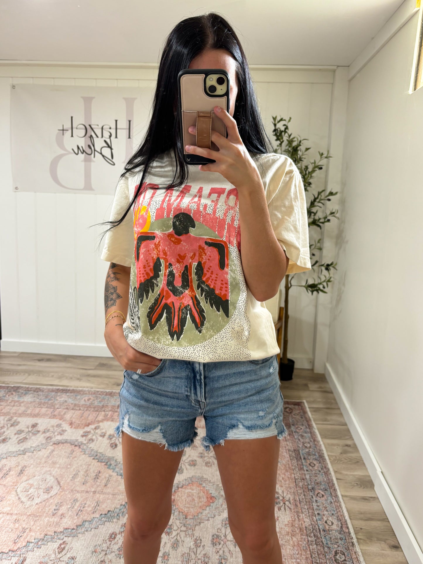 High Rise Distressed Shorts- Light