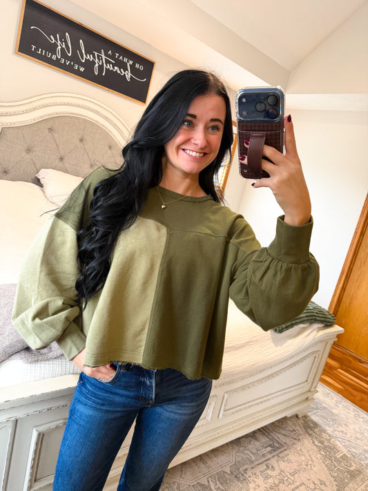 French Terry Spliced Top