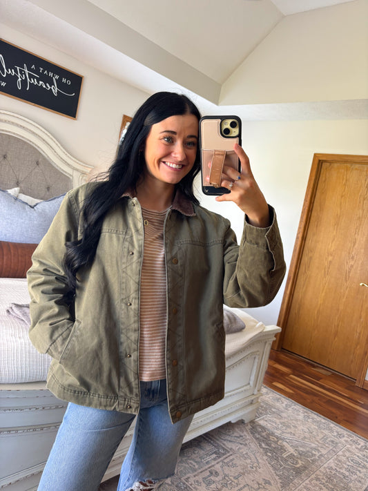 Brynn Barn Jacket- Olive