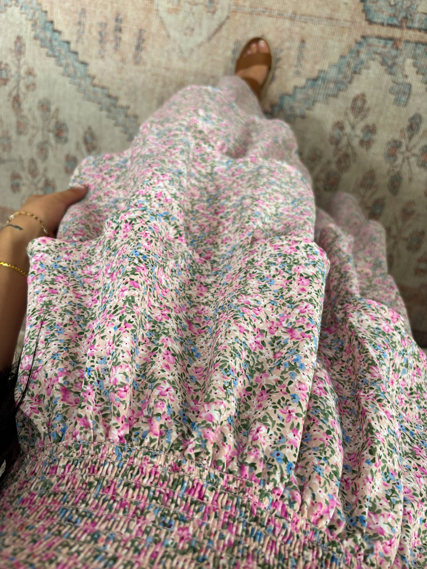 Elsie Maxi Dress- Pink Floral