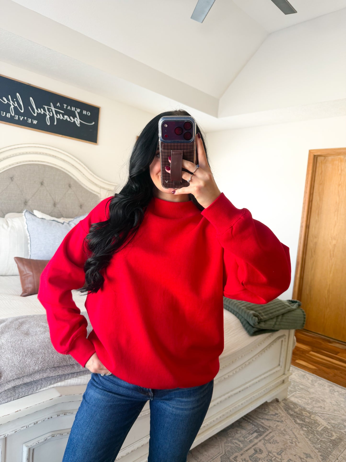 Hailey Mockneck- Red