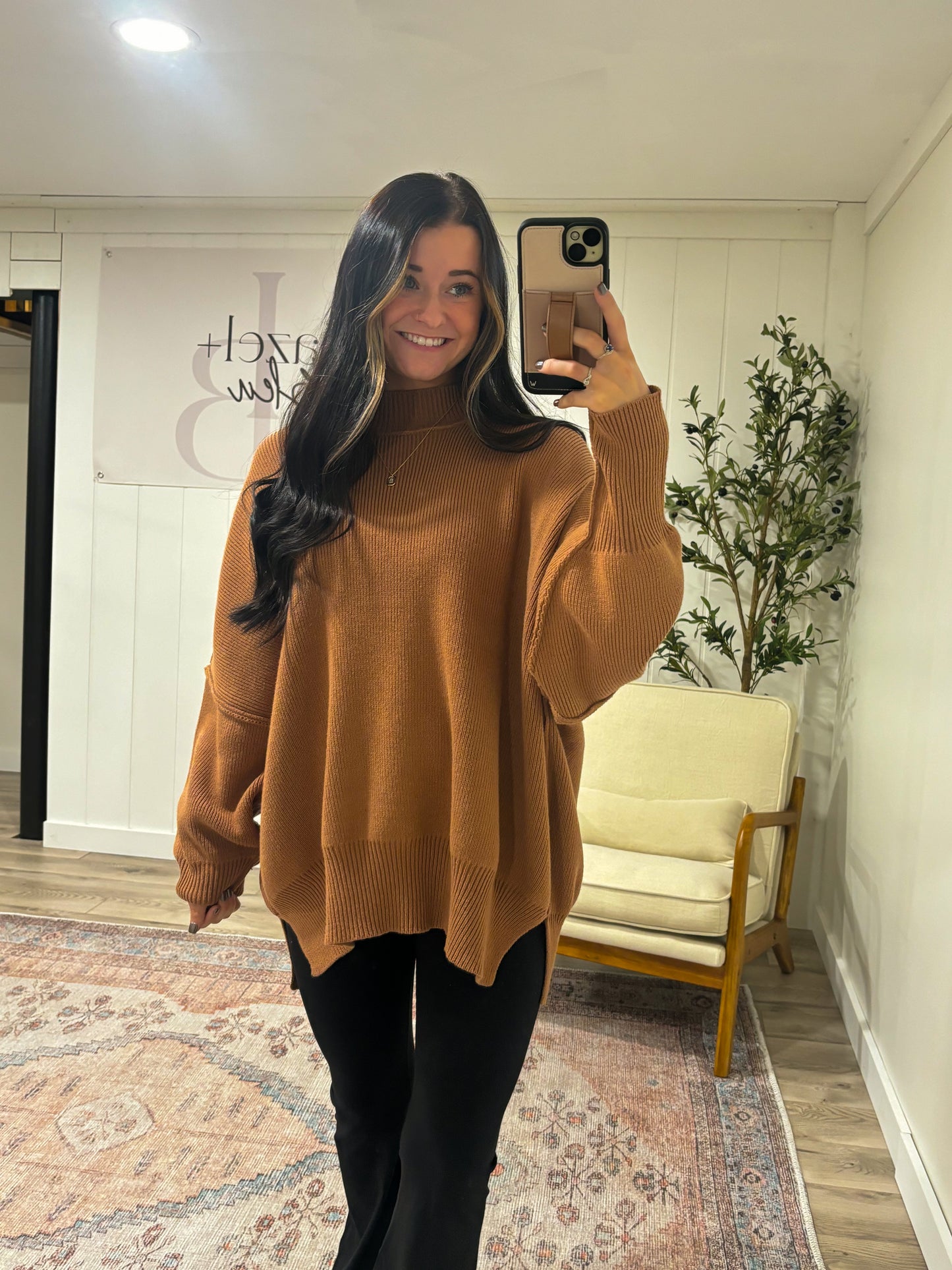 Cozy Oversized Sweater- Camel