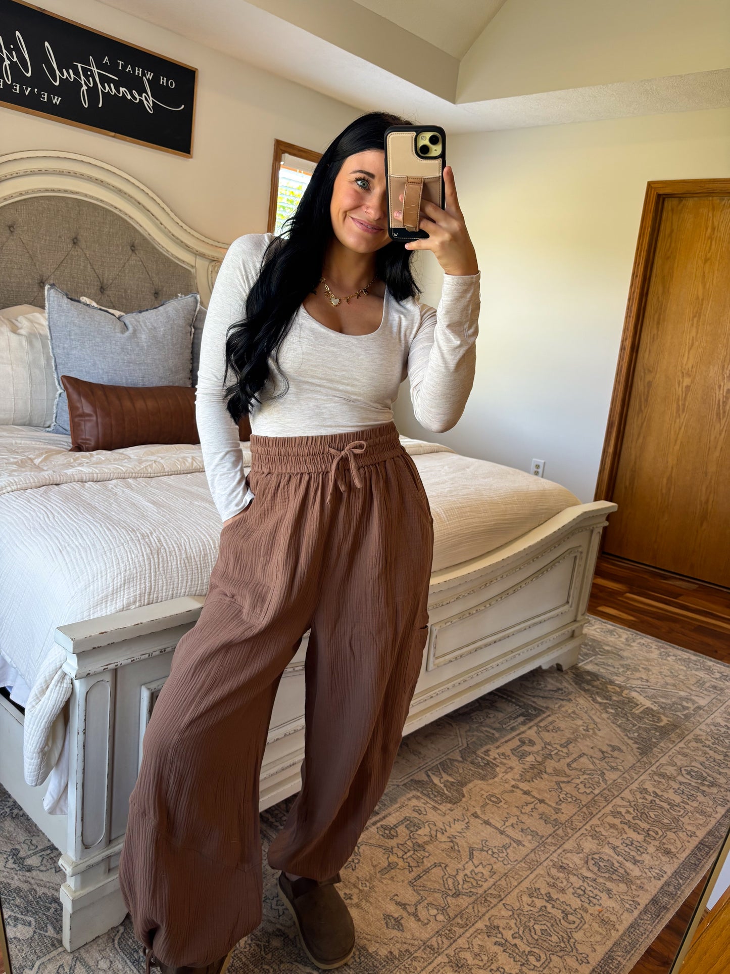 Boho Joggers- Latte