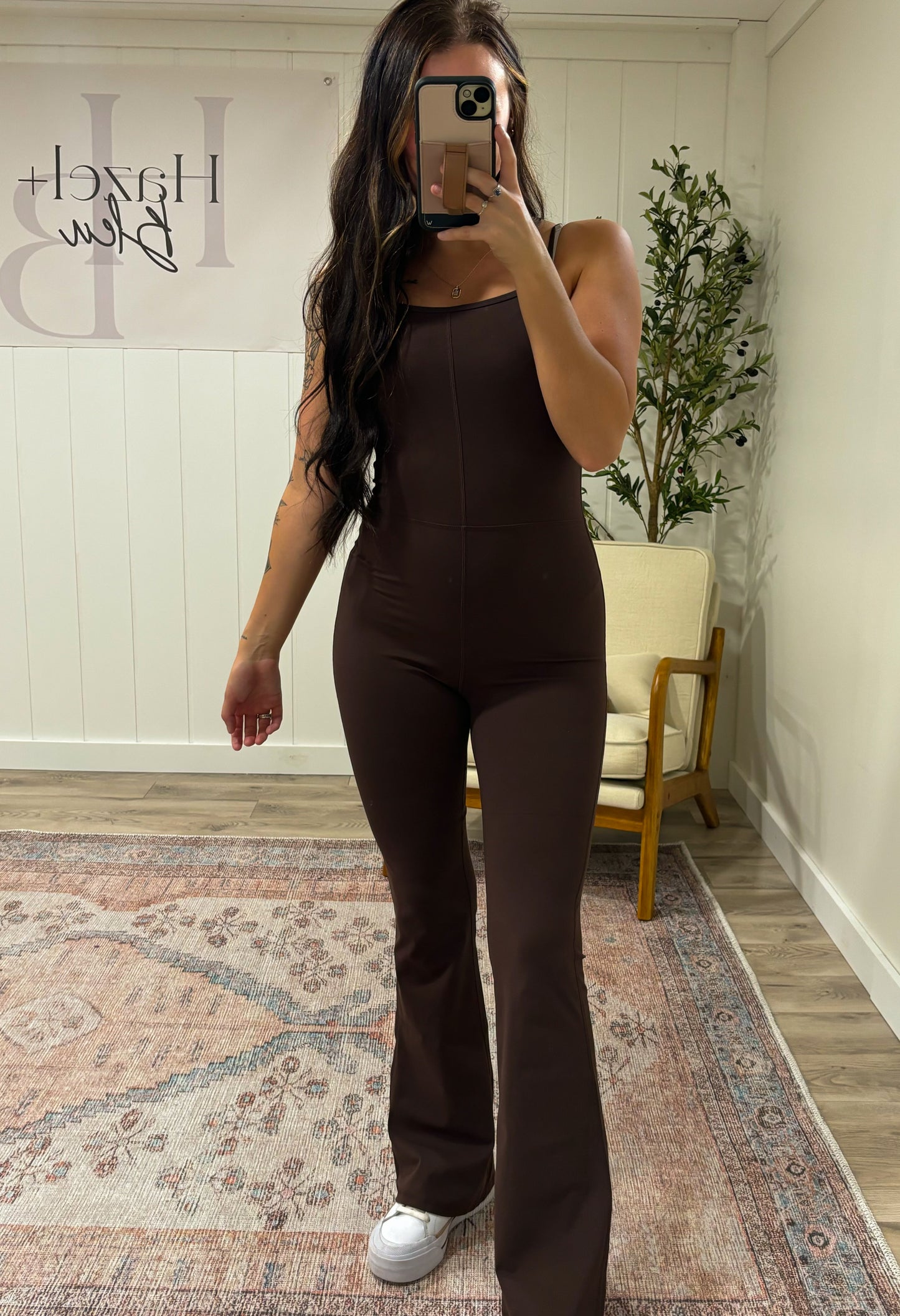 Everyday Flare Jumpsuit- Dark Brown