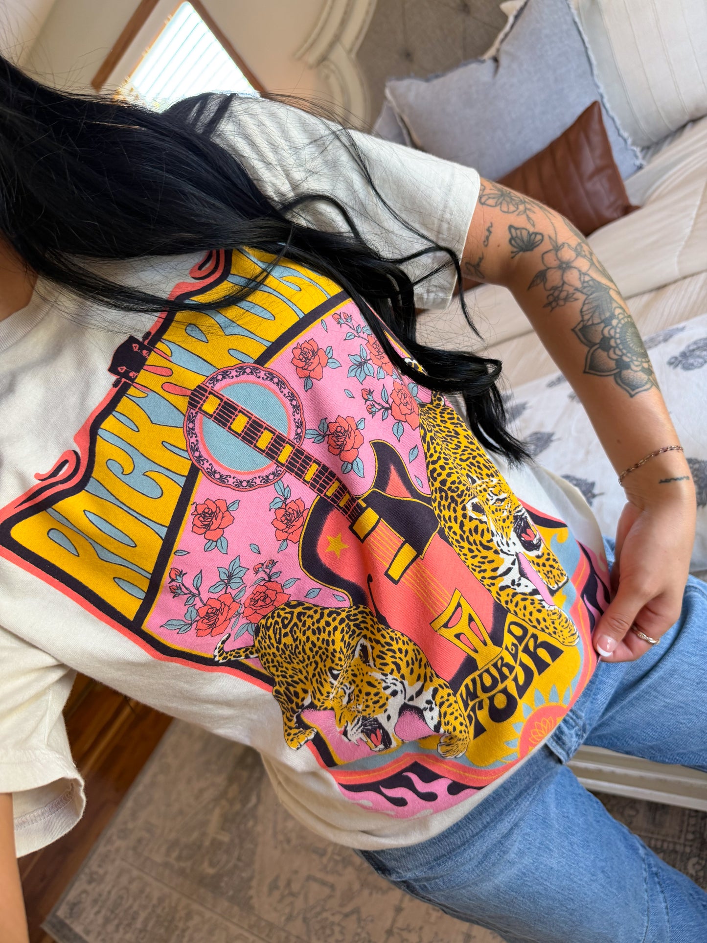 Rock N Roll Graphic Tee- Cream
