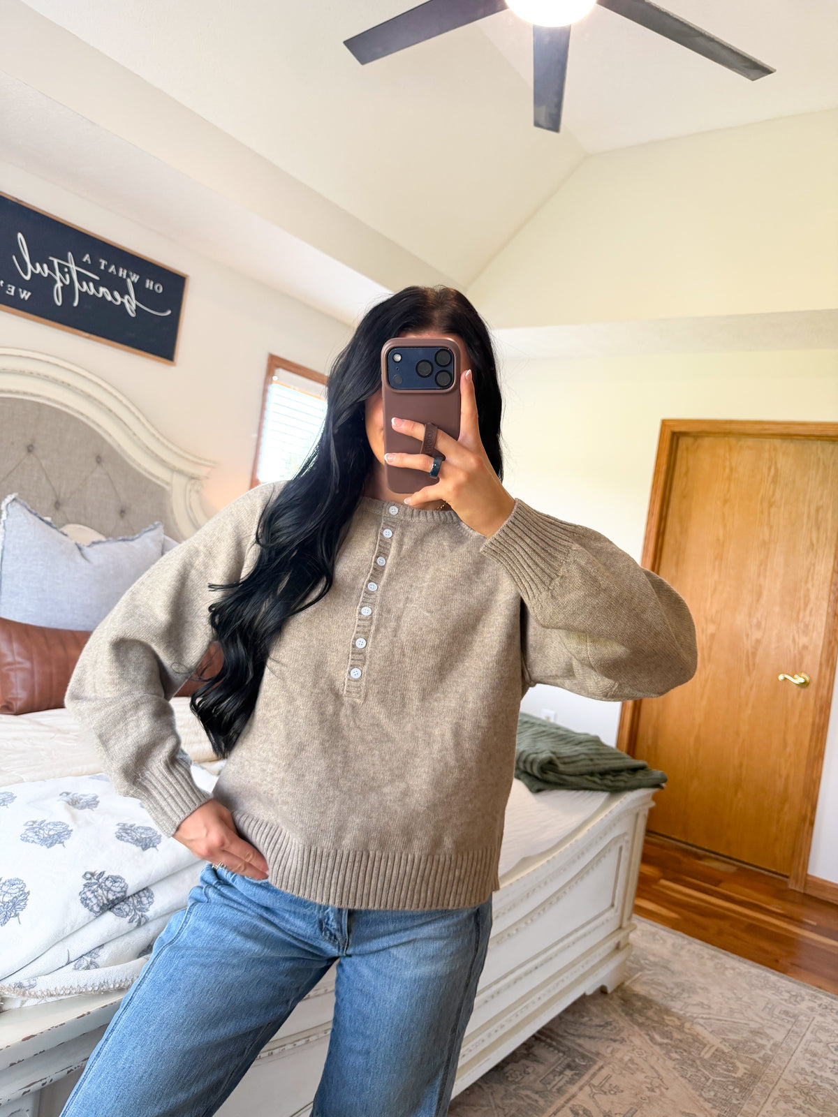 Haven Knit Sweater- Taupe