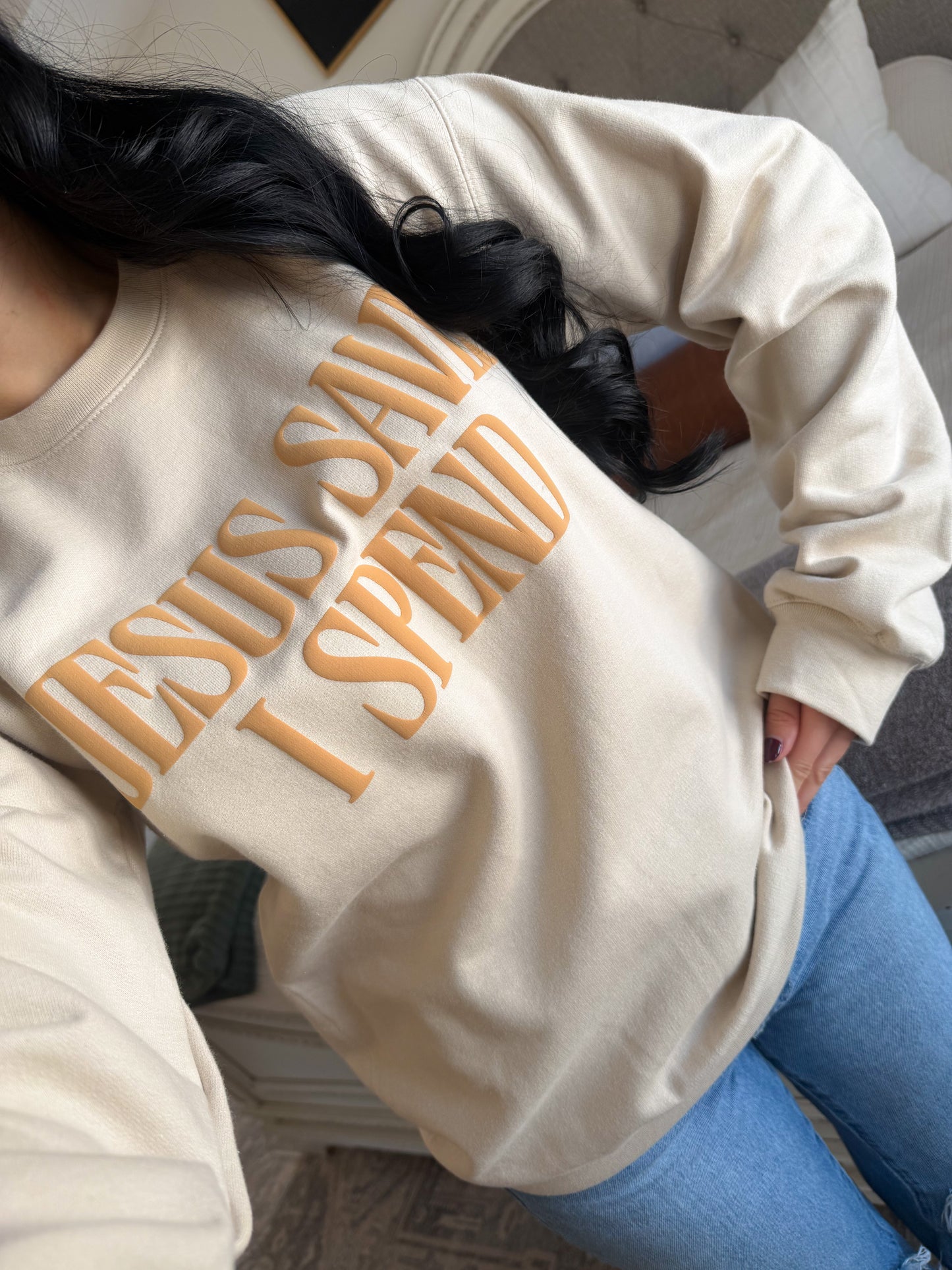 Jesus Saves I Spend Crewneck