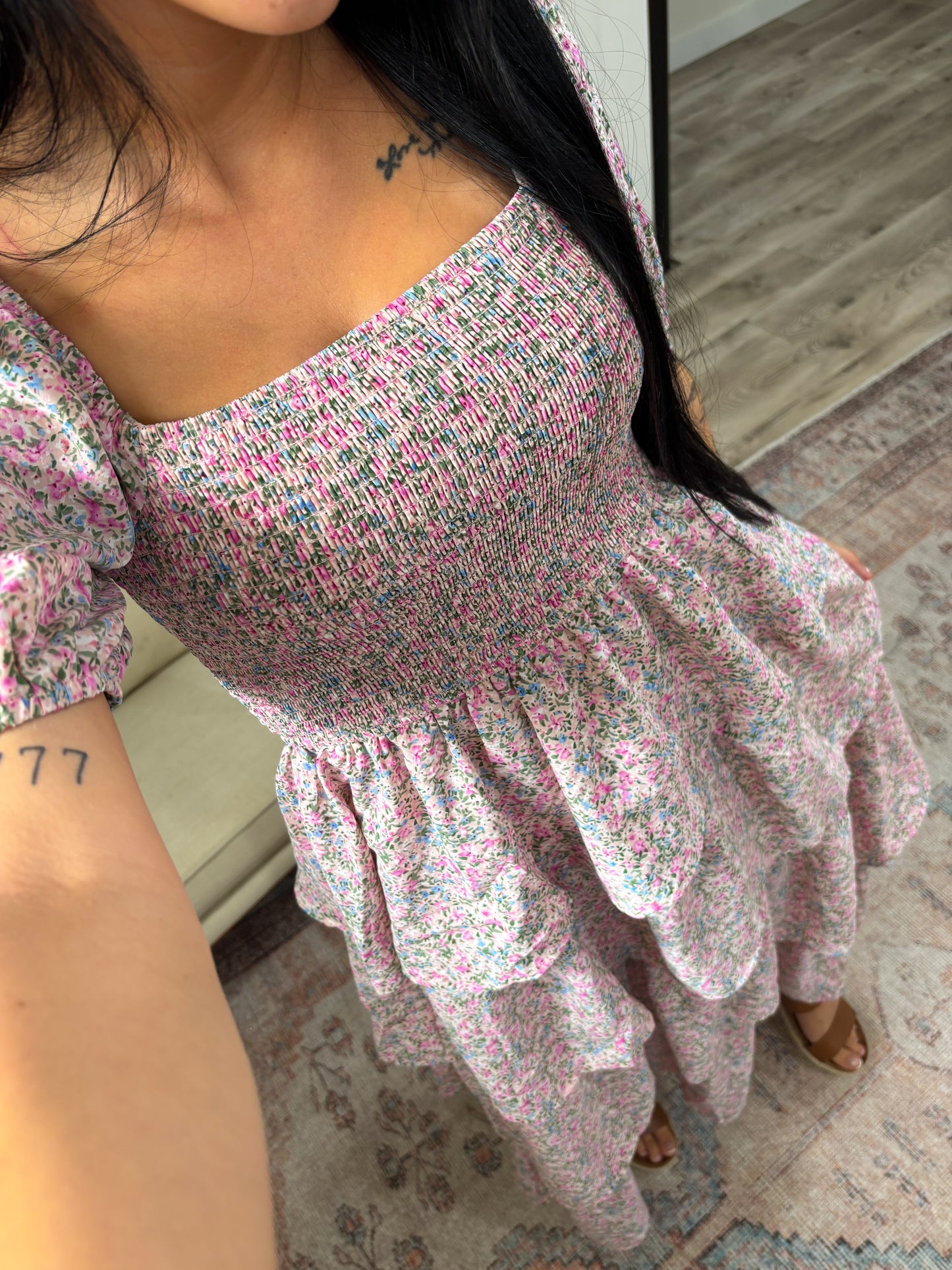 Elsie Maxi Dress- Pink Floral