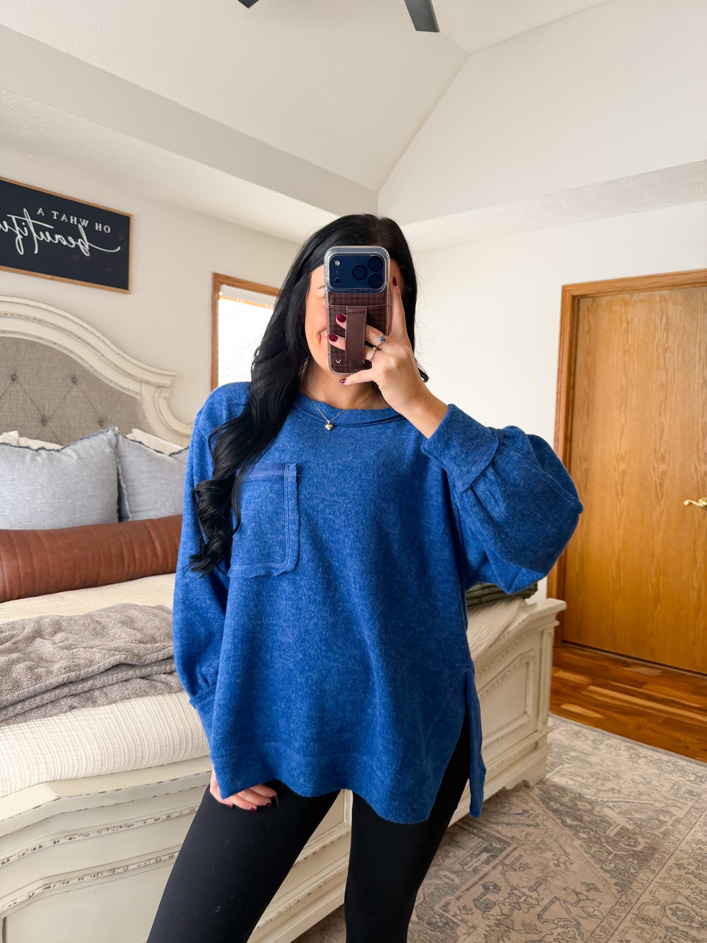 Hannah Hacci Sweater- Navy