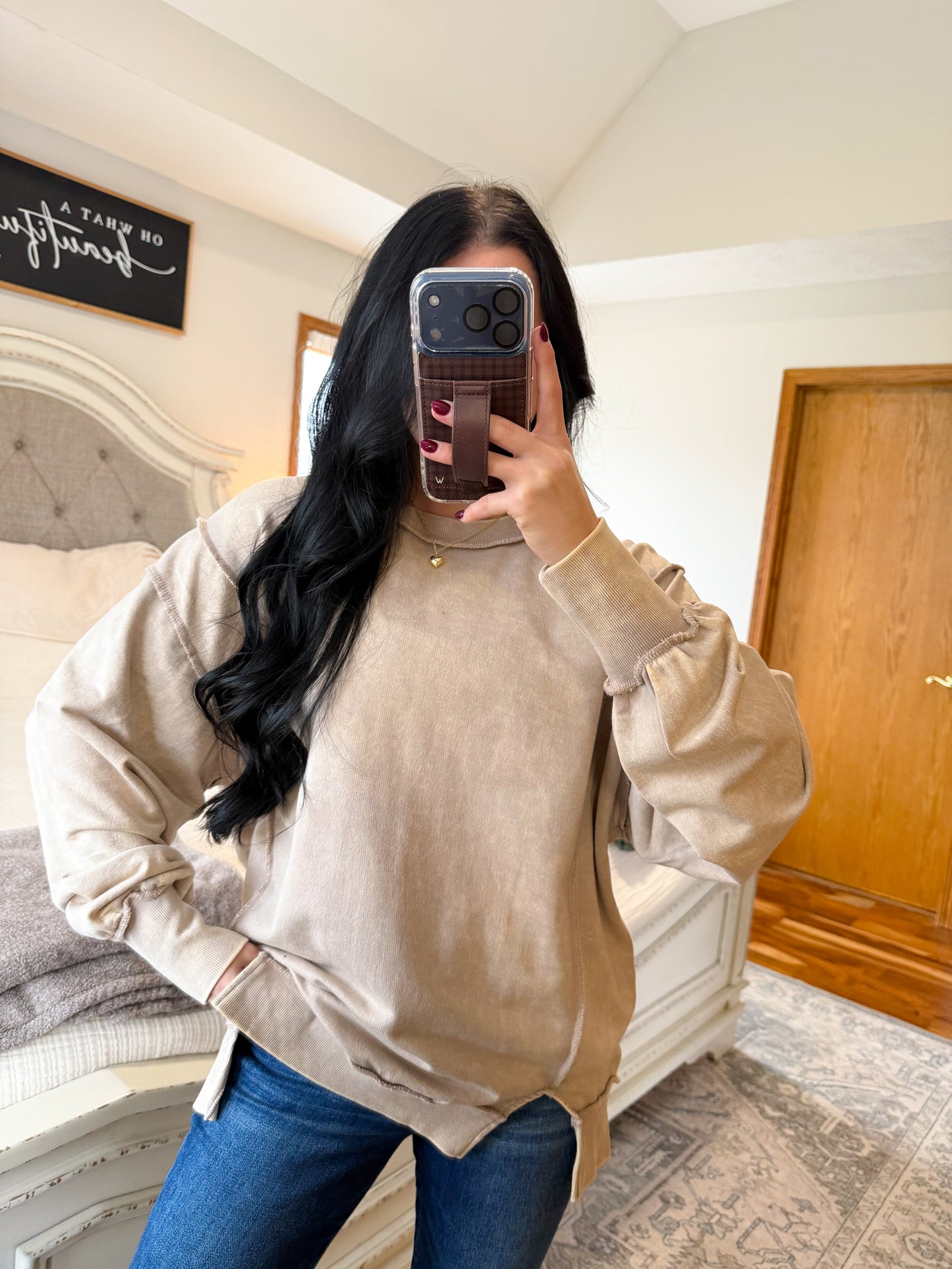 Madeline Sweatshirt- Ash Mocha