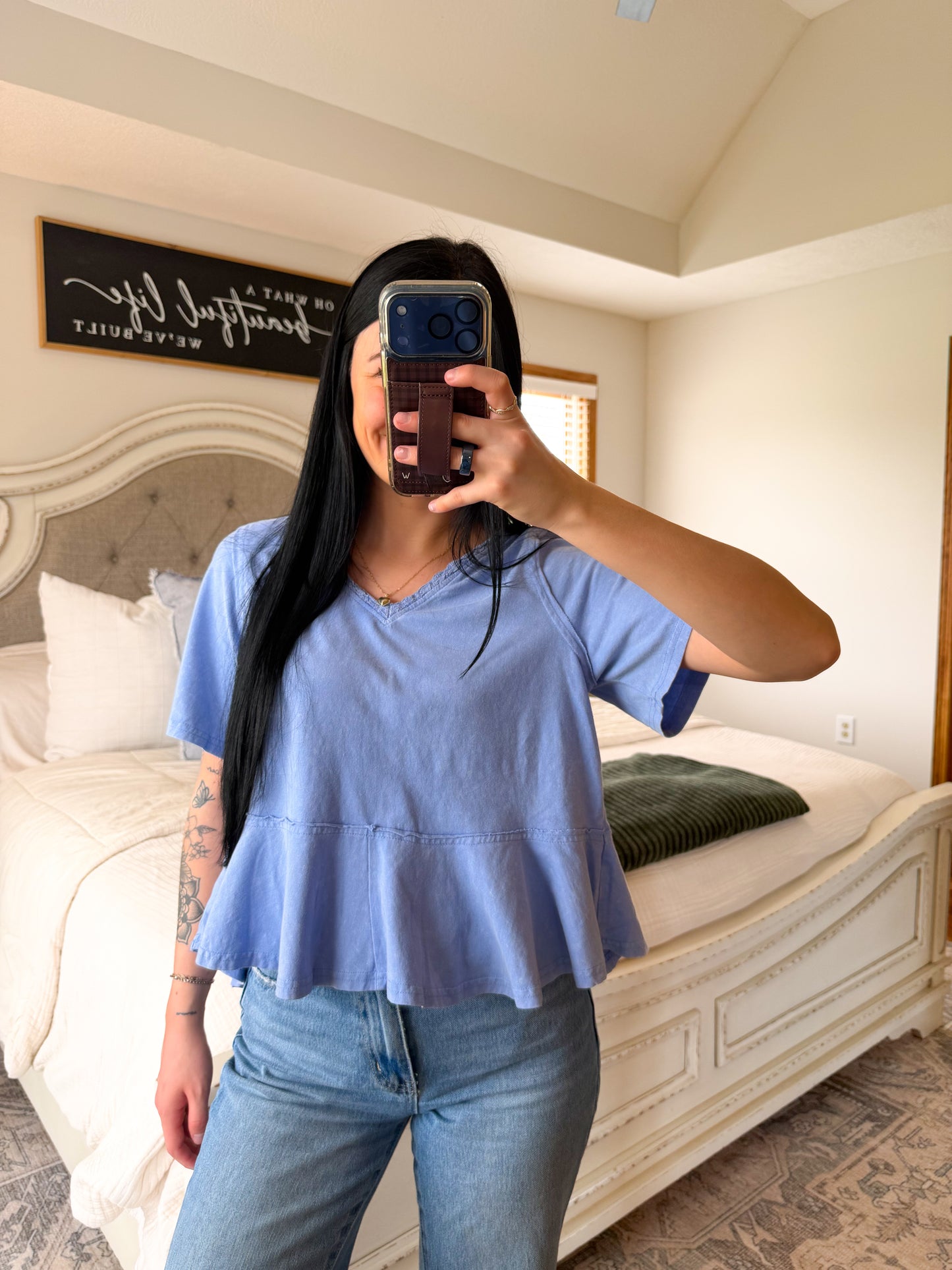 Laney Knit Top- Periwinkle