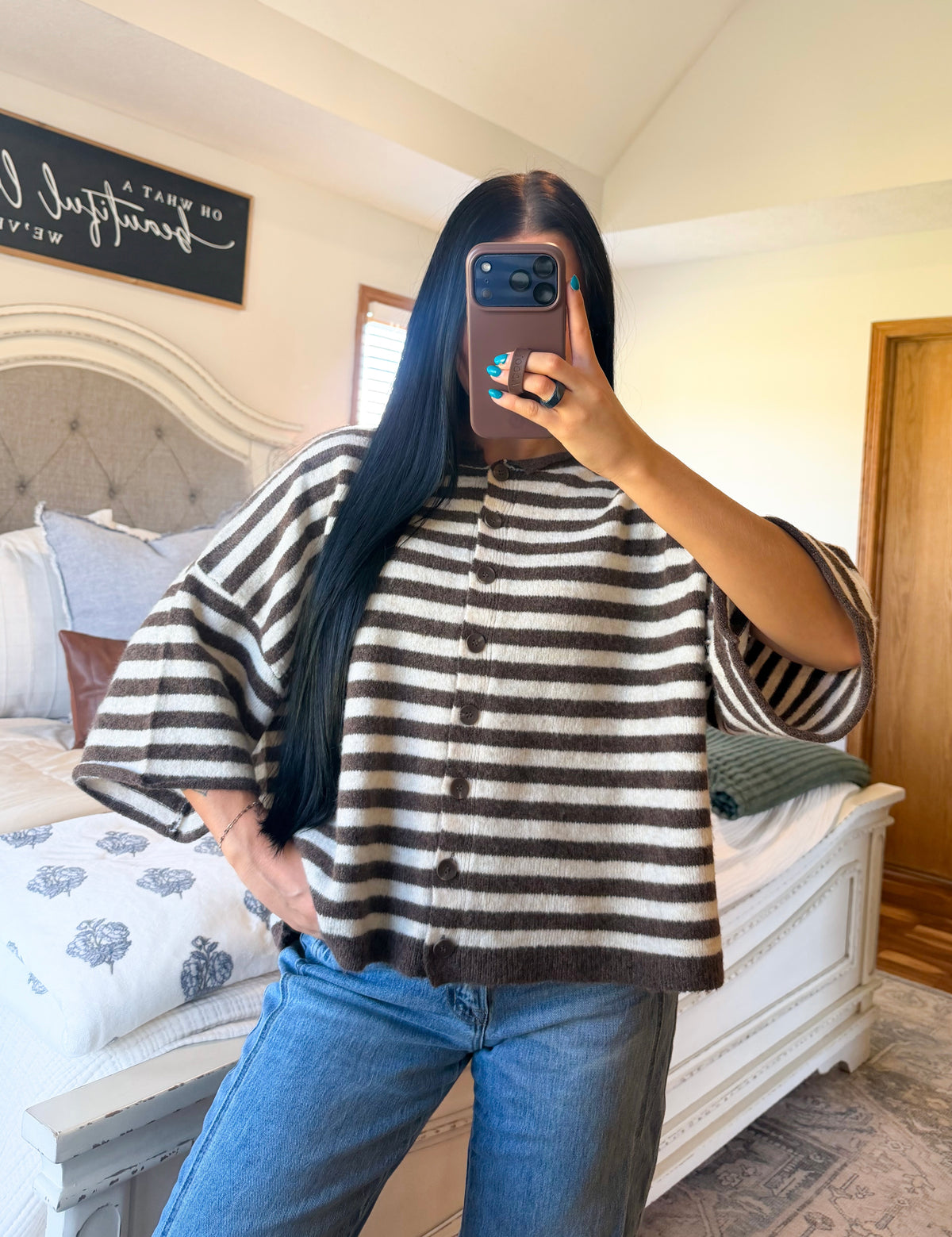 Cally Cardigan Top- Espresso