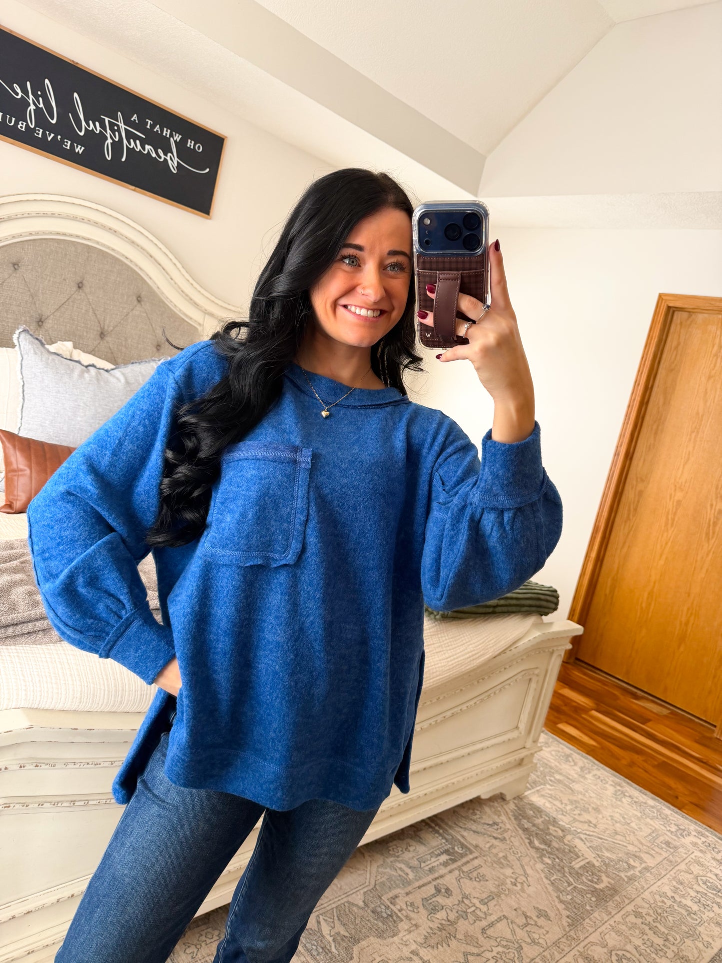 Hannah Hacci Sweater- Navy