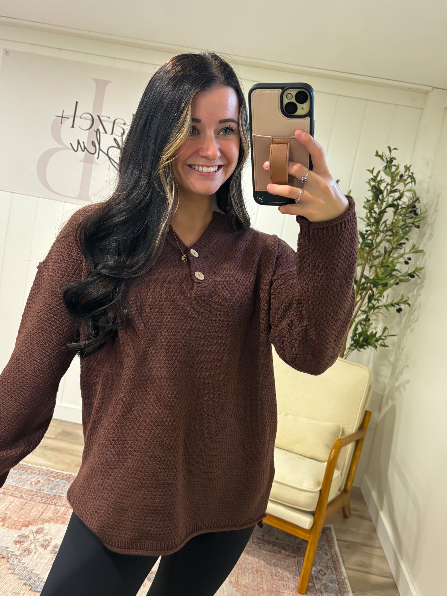 Henley Sweater- two colors!