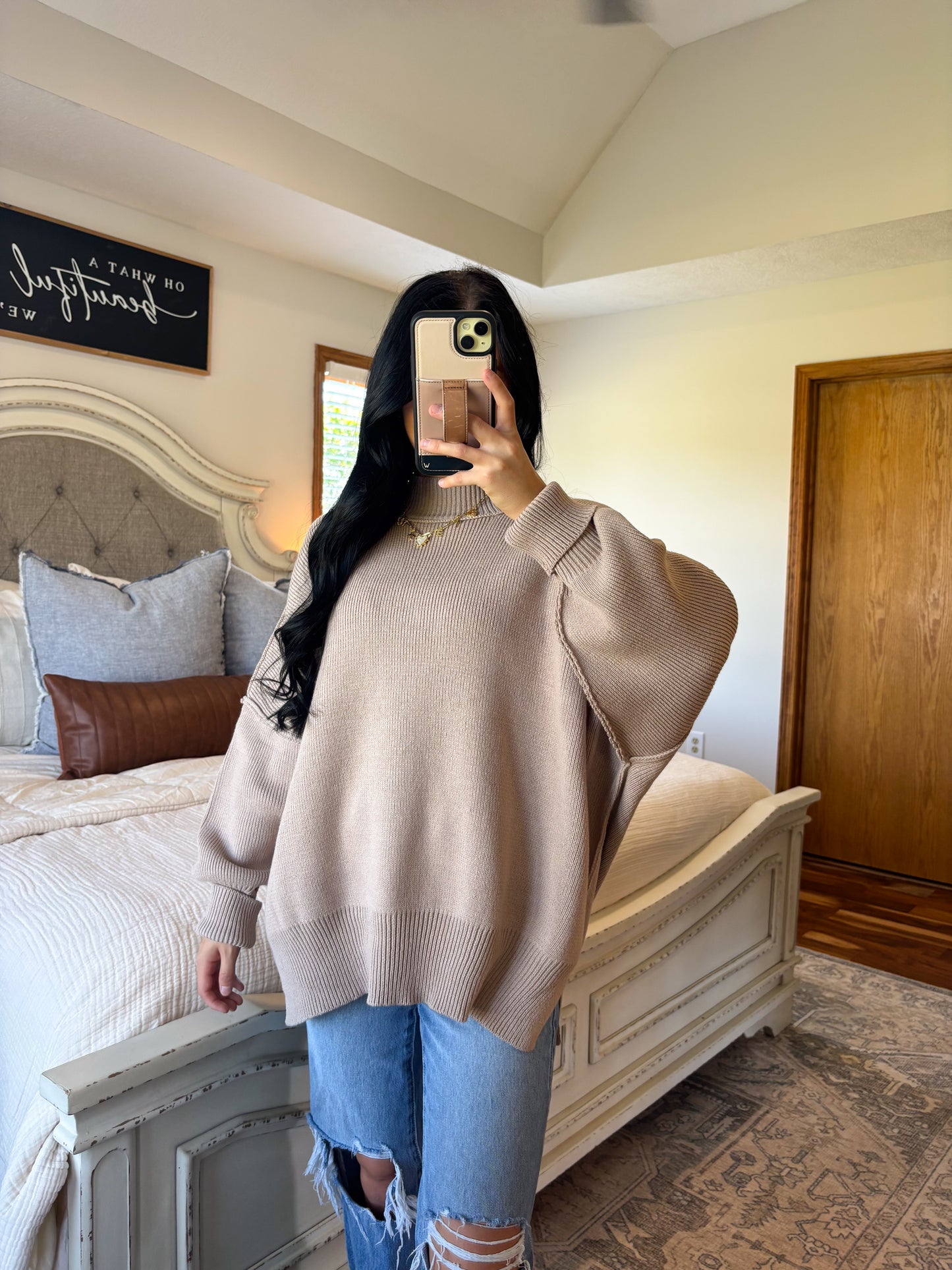 Cozy Oversized Sweater- Ash Mocha