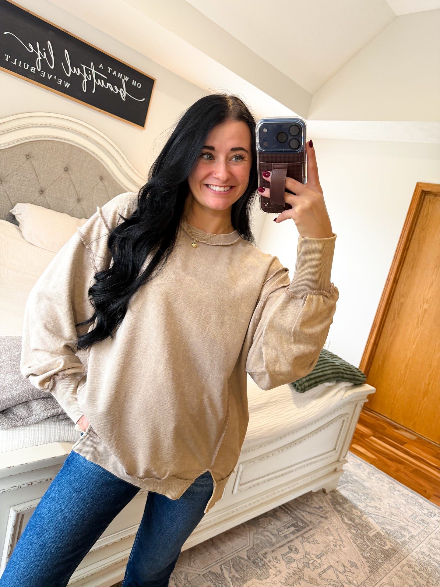 Madeline Sweatshirt- Ash Mocha