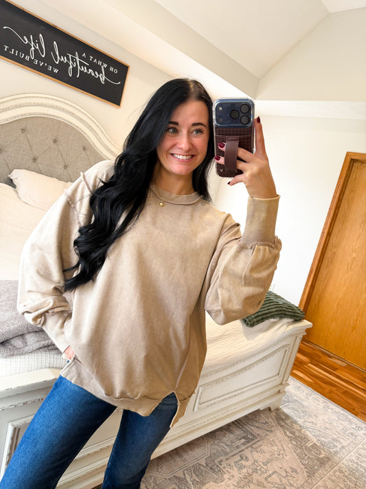 Madeline Sweatshirt- Ash Mocha
