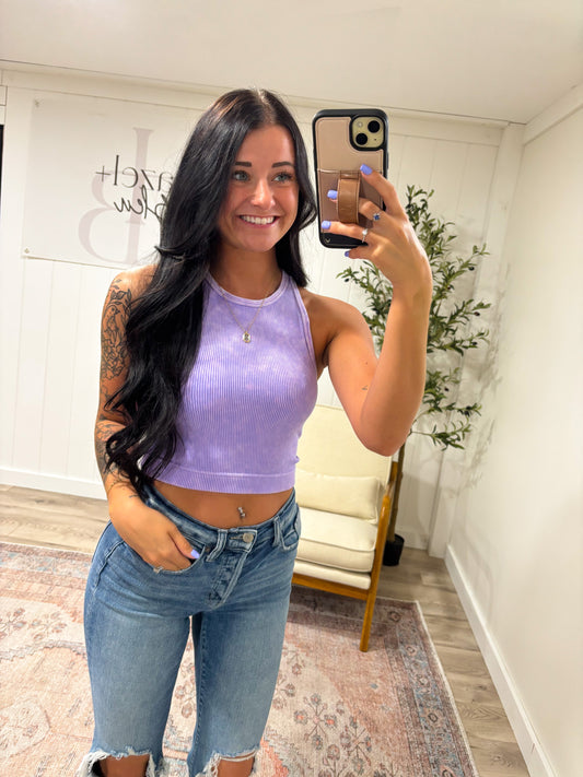 Mineral Washed Tank- Lavender