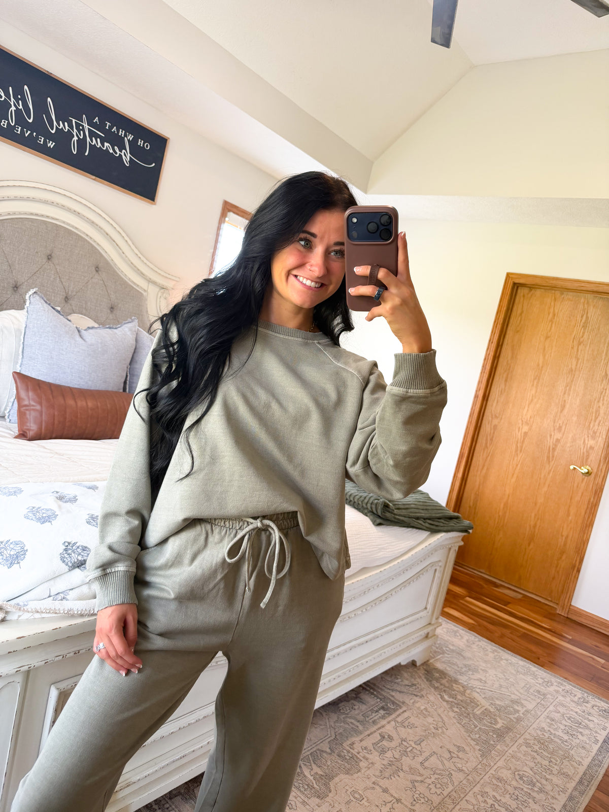 Washed French Terry Set- Ash Mocha