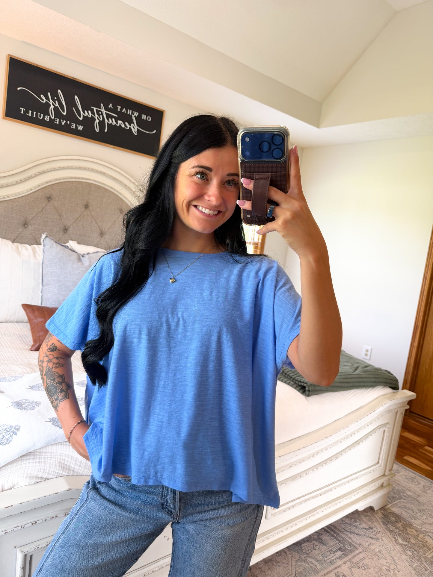 Basic Blaire Top- Ocean Blue